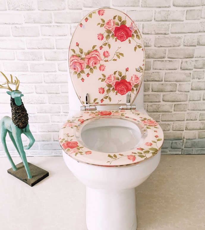 Floral Resin Toilet Seat