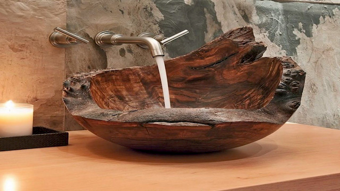 wooden sink