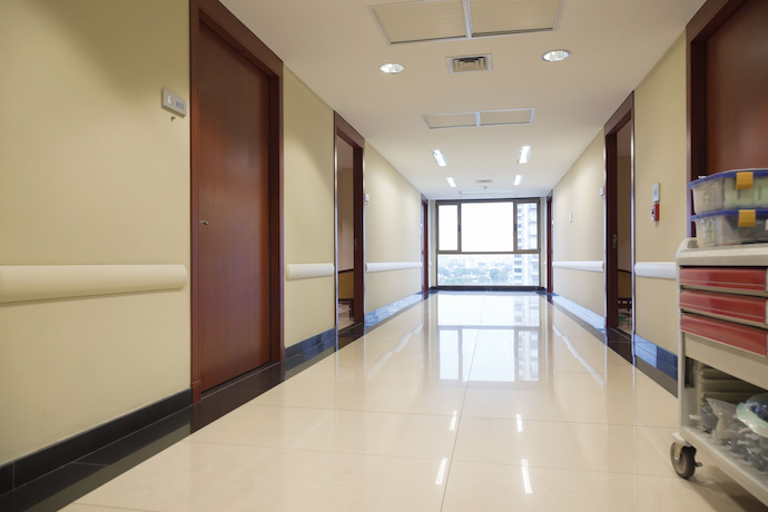 vynal flooring in hospital