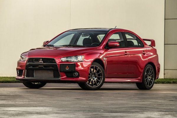 close-up of mitsubishi lancer